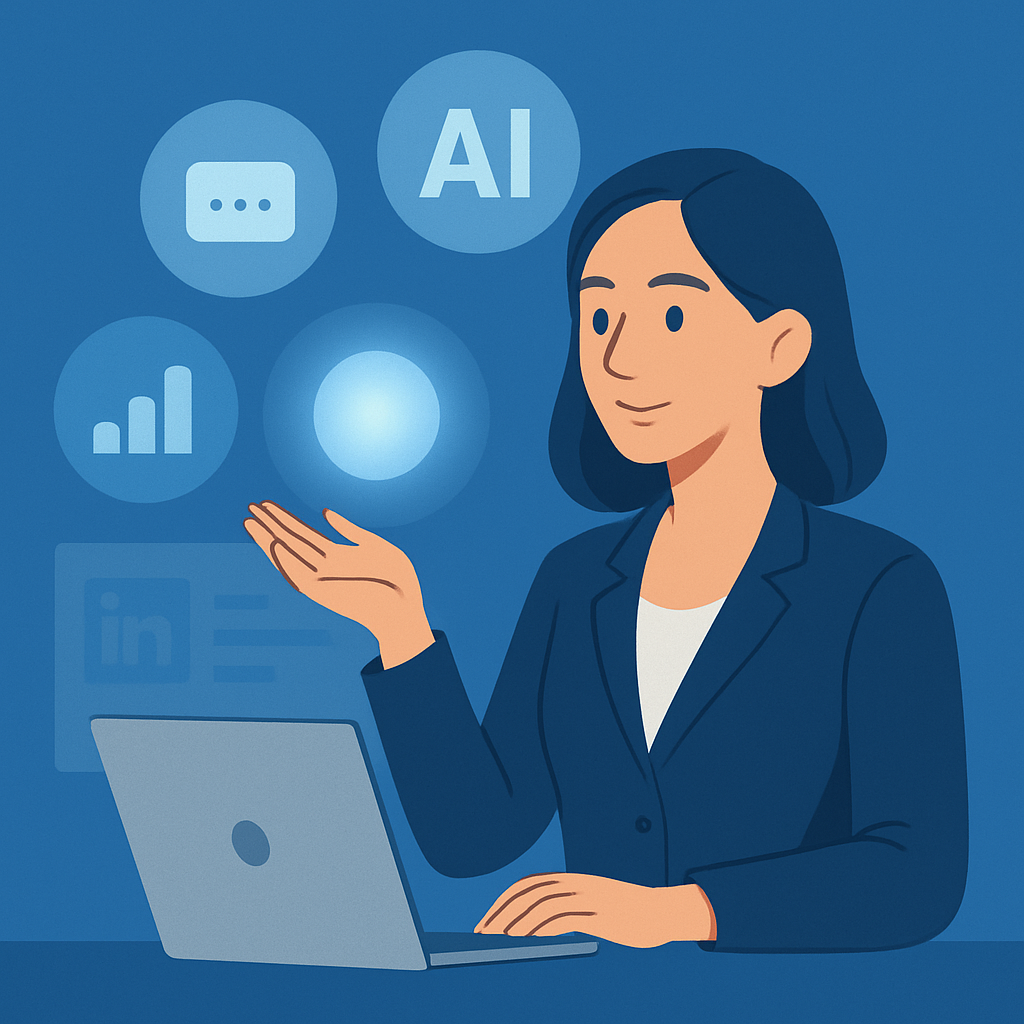 AI LinkedIn Strategy Illustration